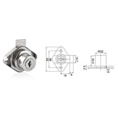 OVAL TİP DOLAP VE ÇEKMECE KİLİDİ NİKEL