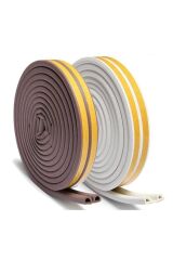 Fitilli Yapışkanlı 10x2=20 Metre (BEYAZ) Kapı Pencere Bandı Fitili Soğuk Izolasyon Kauçuk Bantları