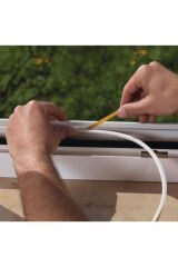 Fitilli Yapışkanlı 10x2=20 Metre (BEYAZ) Kapı Pencere Bandı Fitili Soğuk Izolasyon Kauçuk Bantları