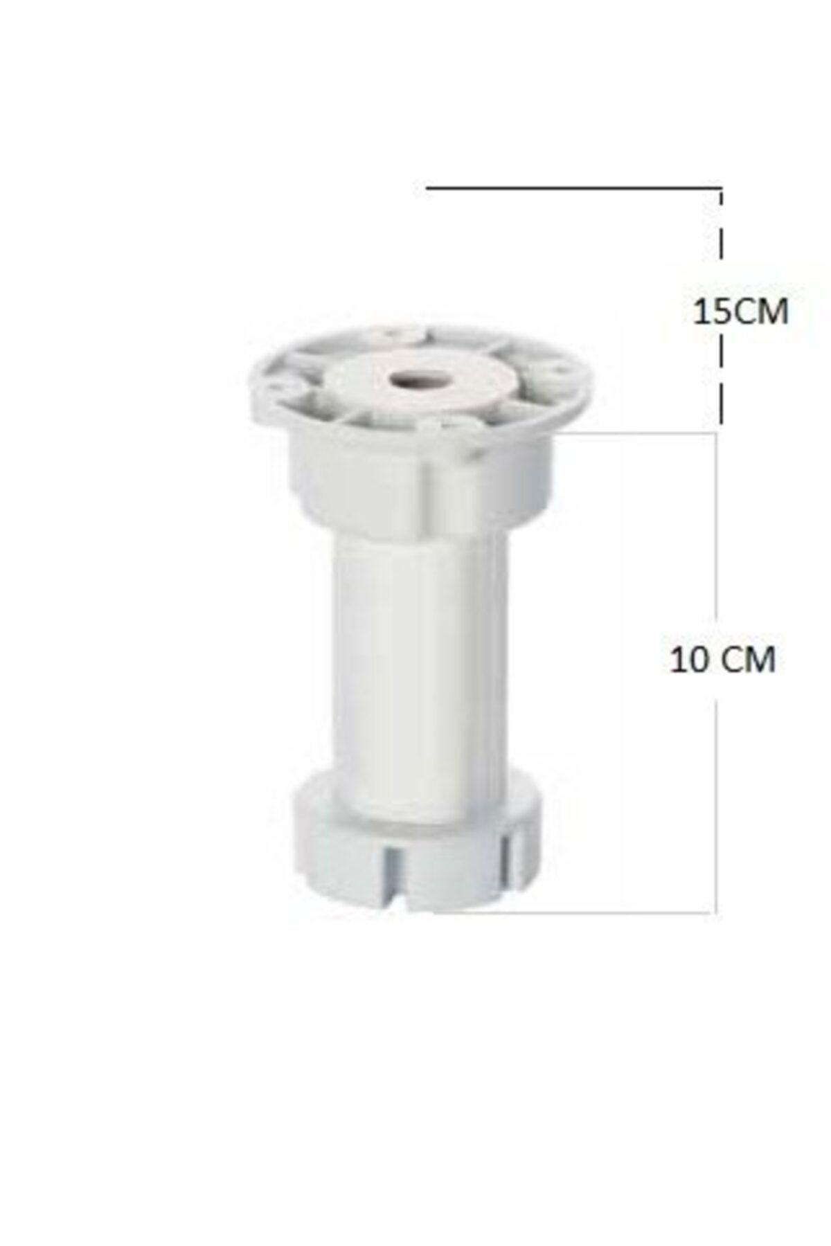 4 Adet 10x15 Cm Ayarlı Ø40 Kaliteli Yuvarlak Mutfak Baza Ayak Klips Ve Vidası Ile