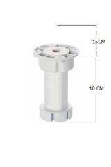 4 Adet 10x15 Cm Ayarlı Ø40 Kaliteli Yuvarlak Mutfak Baza Ayak Klips Ve Vidası Ile