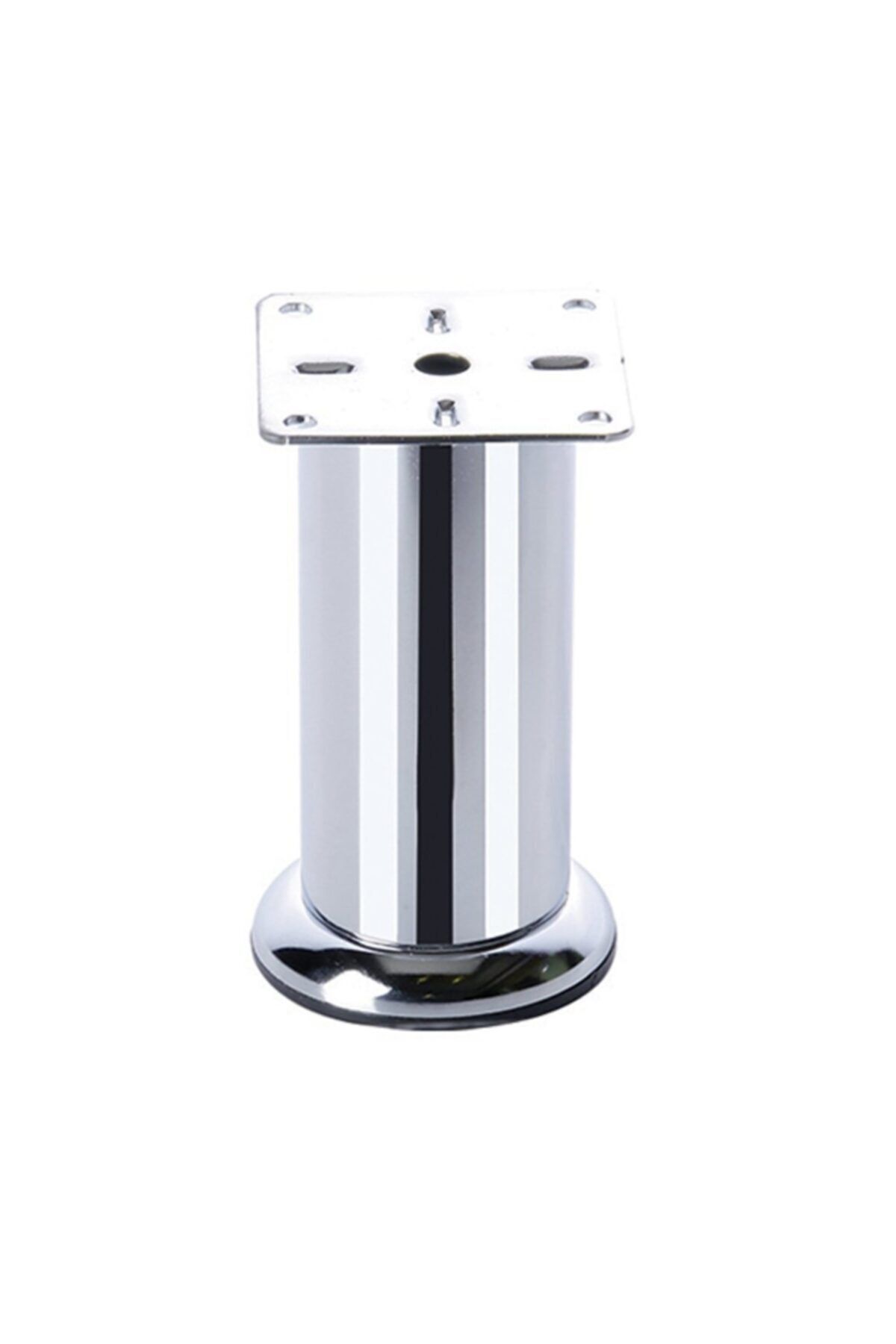 Metal Mobilya Baza Ayarlanabilir Ayak 10 Cm Krom Metal Bingolu Ø51 Çap