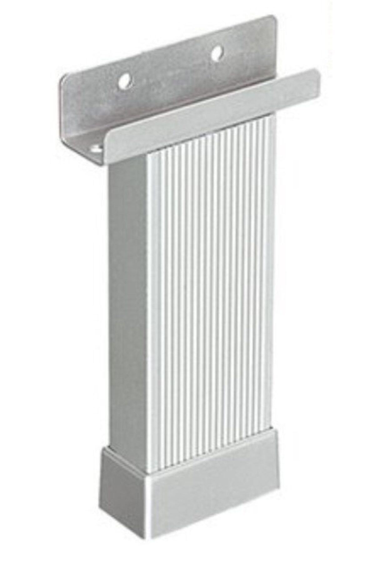 U Geçme Ayak 15 Cm Mat Krom Çizgili Alüminyum 20x45 Mm Metal