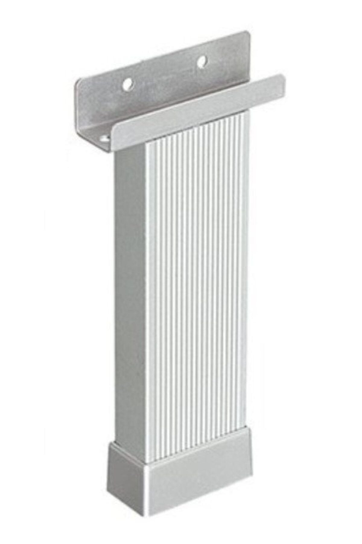 U Geçme Ayak 20 Cm Mat Krom Çizgili Alüminyum 20x45 Mm Metal