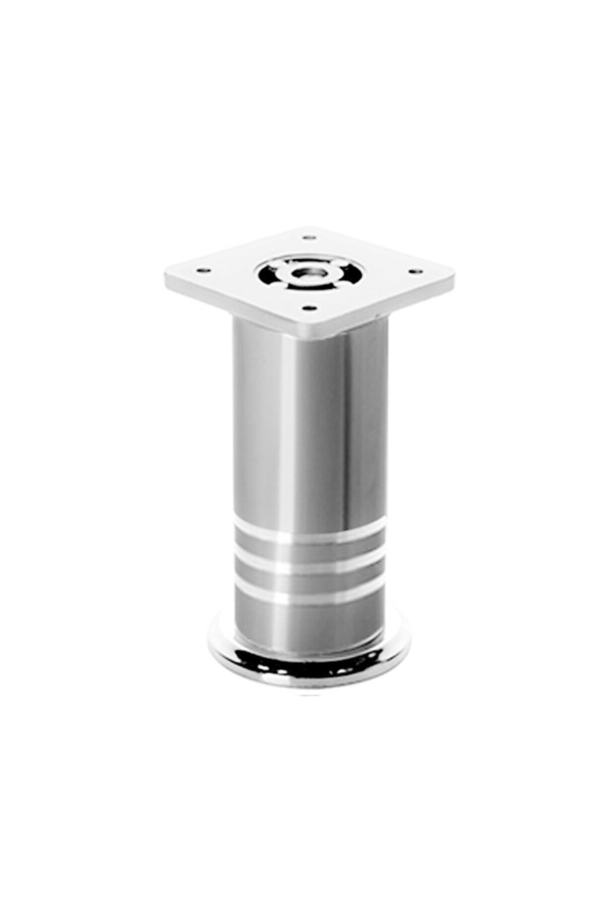 Inoks Mobilya Ayak Metal 10cm Yüzüklü Alüminyum Ø42 Çap