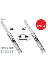 27mm Gömme Ince Teleskopik Bilyeli Dolap Çekmece Rayı 40,6 Cm