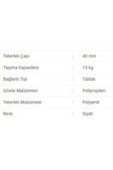 4 Adet Döner Tablalı Frenli Plastik Mobilya Tekerleği 402 Fps
