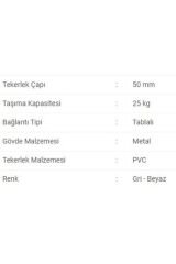 Döner Tablalı Bilyalı Mobilya Tekerleği 512 Zhg