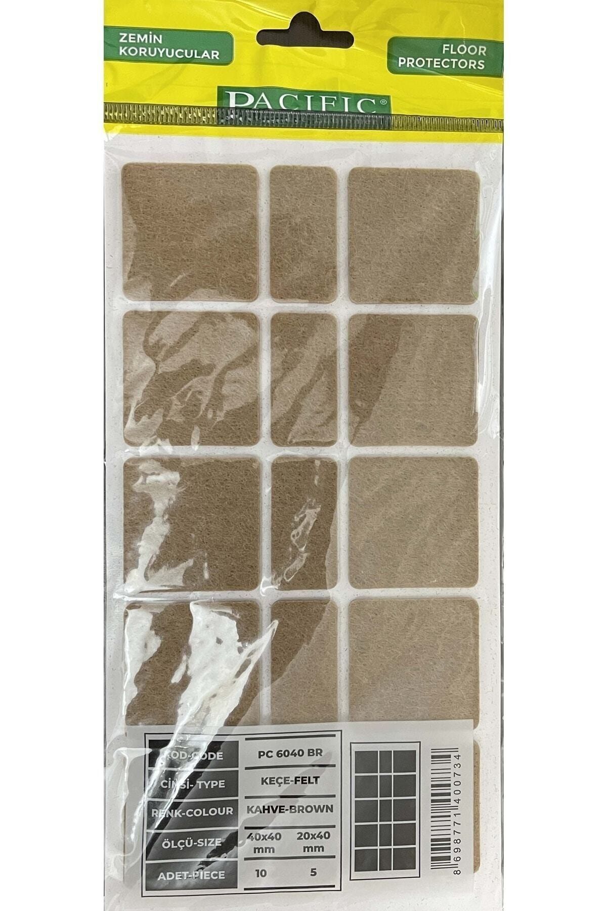 Kahverengi Yapışkanlı Kare Keçe 40x40 mm