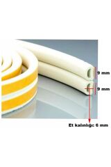 Kendinden Yapışkanlı Kapı Ve Pencere Izolasyon Bandı - Kauçuk Fitil Beyaz 5 X 2 =10 Metre