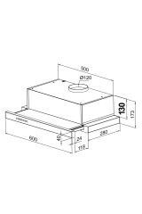 A100 60 Cm Inox Sürgülü Sessiz Aspiratör