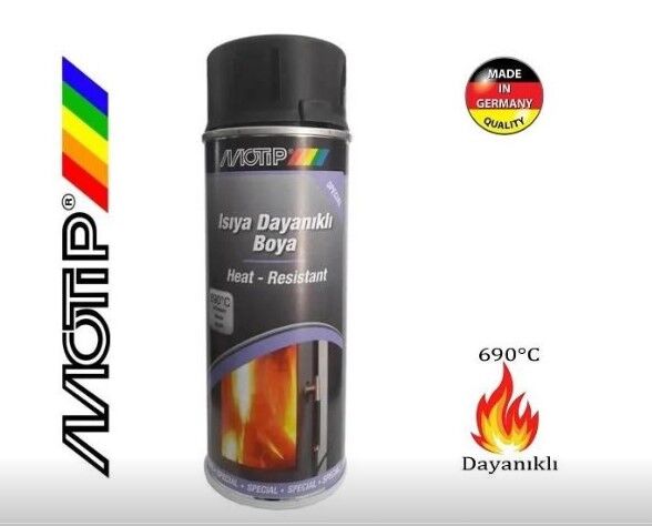 MOTİP ISIYA DAYANIKLI SİYAH SPREY BOYA 400 ML